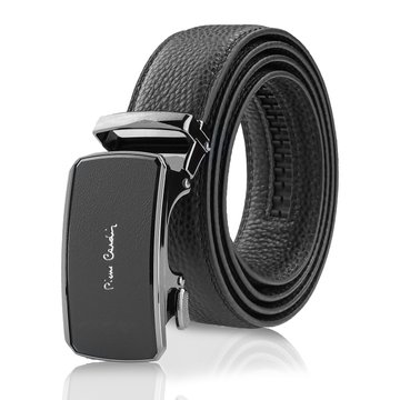 Pánsky kožený opasok Pierre Cardin Black Metal Automatic Buckle