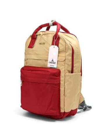 Ekologická taška A4 Ormi 99247# tmavě béžová + červená