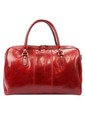 Cestovní taška Gregorio 132 kožená červená velká s připevněným popruhem