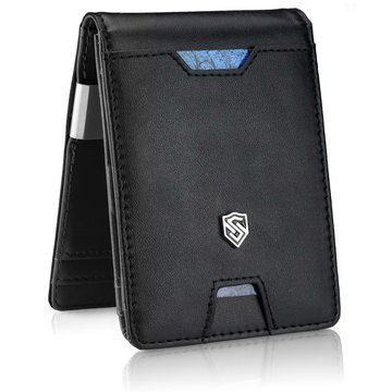 STEVENSOV Pánska Kožená Peňaženka Slim Moderná s RFID Ochrana Čierna na Karty a Hotovosť Darček