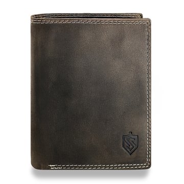 Pánska peňaženka z prírodnej nubukovej kože STEVENS RFID SECURE Brown