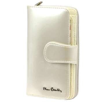 Pierre Cardin Dámská peněženka 07 SHINY 116 Béžová lakovaná přírodní kůže