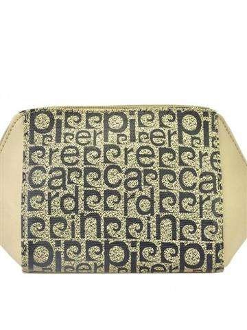 Pierre Cardin MS87 61618 Dámská Kosmetická Taška Střední Světle Béžová s Zlatými Kováními Eco Polyester