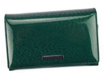 Dámská peněženka Gregorio PT-112 z přírodní kůže v zelené barvě se střední velikostí a vodorovnou orientací