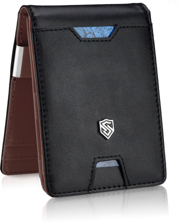STEVENSOV Pánska Peňaženka Slim Kožená s RFID Ochranou Čierna na Karty a Hotovosť Darček