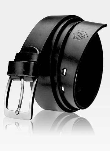 Pánsky kožený opasok STEVENS Faced Leather Super Quality Black