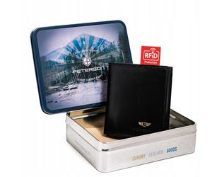 Prostorná pánská kožená peněženka se systémem RFID - Peterson