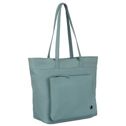 Modrá jednokomorová dámska nákupná taška z polyesteru s vreckom na prednej strane - Peterson