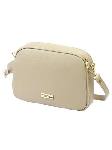 Dámska kožená kabelka MiaMore 01-068 DOLLARO Beige Crossbody Purse