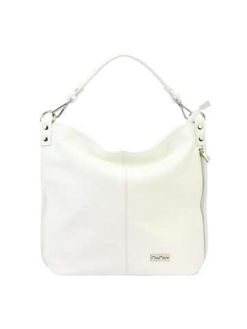 Dámská kožená kabelka MiaMore 01-053 DOLLARO Bílá nákupní taška formátu A4