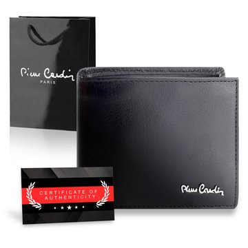 Pierre Cardin Pánská kožená peněženka s ochranou RFID a elegantní kabelkou a certifikátem