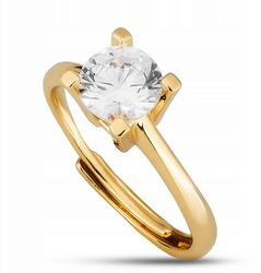 Pozlátený prsteň so zirkónmi - Peterson