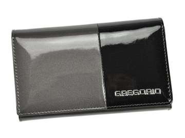 Dámská peněženka Gregorio DUO-101 z přírodní kůže popelavě černá, střední velikost, vodorovný formát, s RFID ochranou