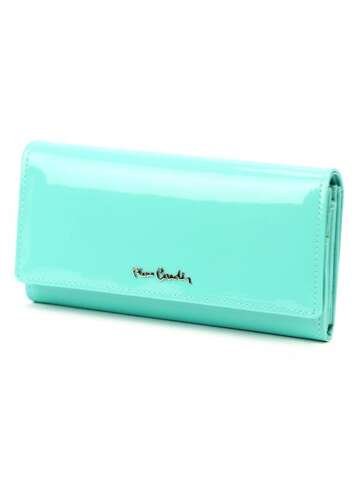 Pierre Cardin Dámská peněženka 07 SHINY 100 Tyrkysová přírodní a lakovaná kůže