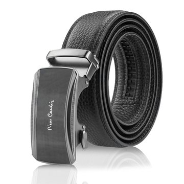 Pánsky kožený opasok Pierre Cardin Black Metal Automatic Buckle