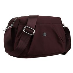 Bordová, praktická polyesterová dámska poštová taška zavesená na širokom popruhu - Peterson