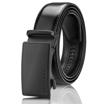 Pánsky kožený opasok Stevens – čierny, automatická pracka, široký, pravá koža