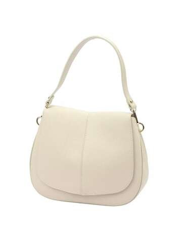 Dámská kožená kabelka Luka 24-033 DOLLARO Béžová střední přes rameno s přídavným popruhem