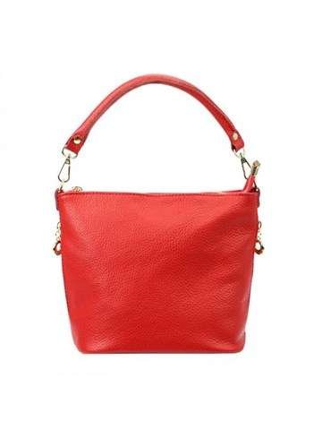Dámská Kožená Kabelka Patrizia Červená s Zlatými Kováními a Odnímatelným Popruhem