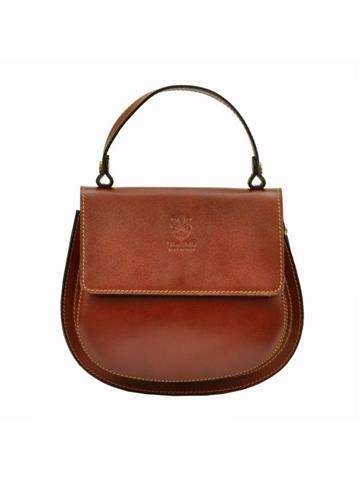 Gregorio Dámska kožená kabelka 511 Brown Chest s prídavným popruhom