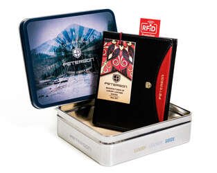 Pánská černá vertikální kožená peněženka - Peterson