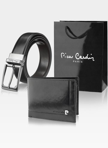 Dárková sada Pánská peněženka s oboustranným popruhem Pierre Cardin Dárek z pravé kůže + peněženka