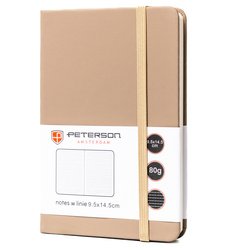 Zápisník veľkosti A6 v khaki farbe s potlačou v riadkoch - Peterson