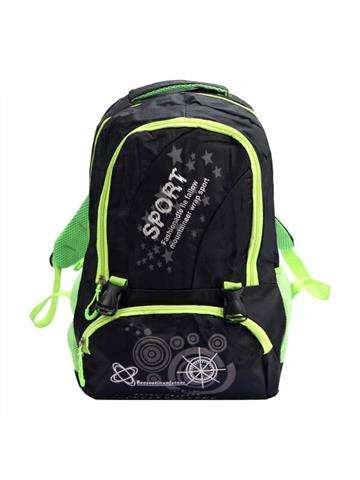 Športový batoh Sport 4283 Veľký batoh formátu A4 z čierneho polyesteru s nastaviteľnými ramenami a vreckami