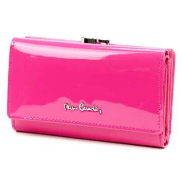 Pierre Cardin Dámska peňaženka 07 SHINY 108 Prírodná koža lakovaná fuchsiová